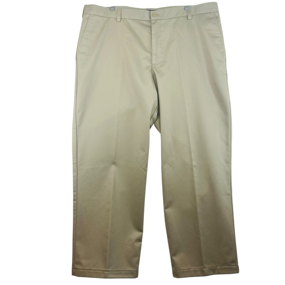 Izod American Chino Pants Men 40x30 Beige Cotton Straight Wrinkle Free